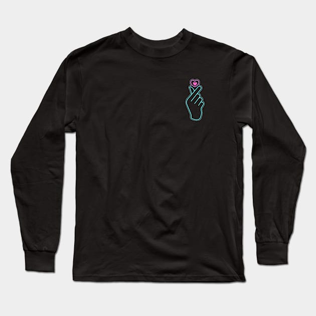 Korean finger heart neon Long Sleeve T-Shirt by Salizza